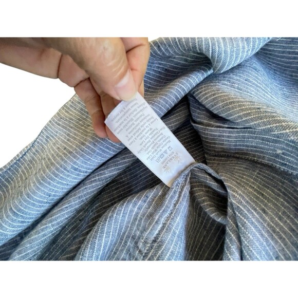 Everlane Relaxed Fit Linen Button Down Shirt Women's Size 6 blue Stripe Classic - Picture 10 of 12